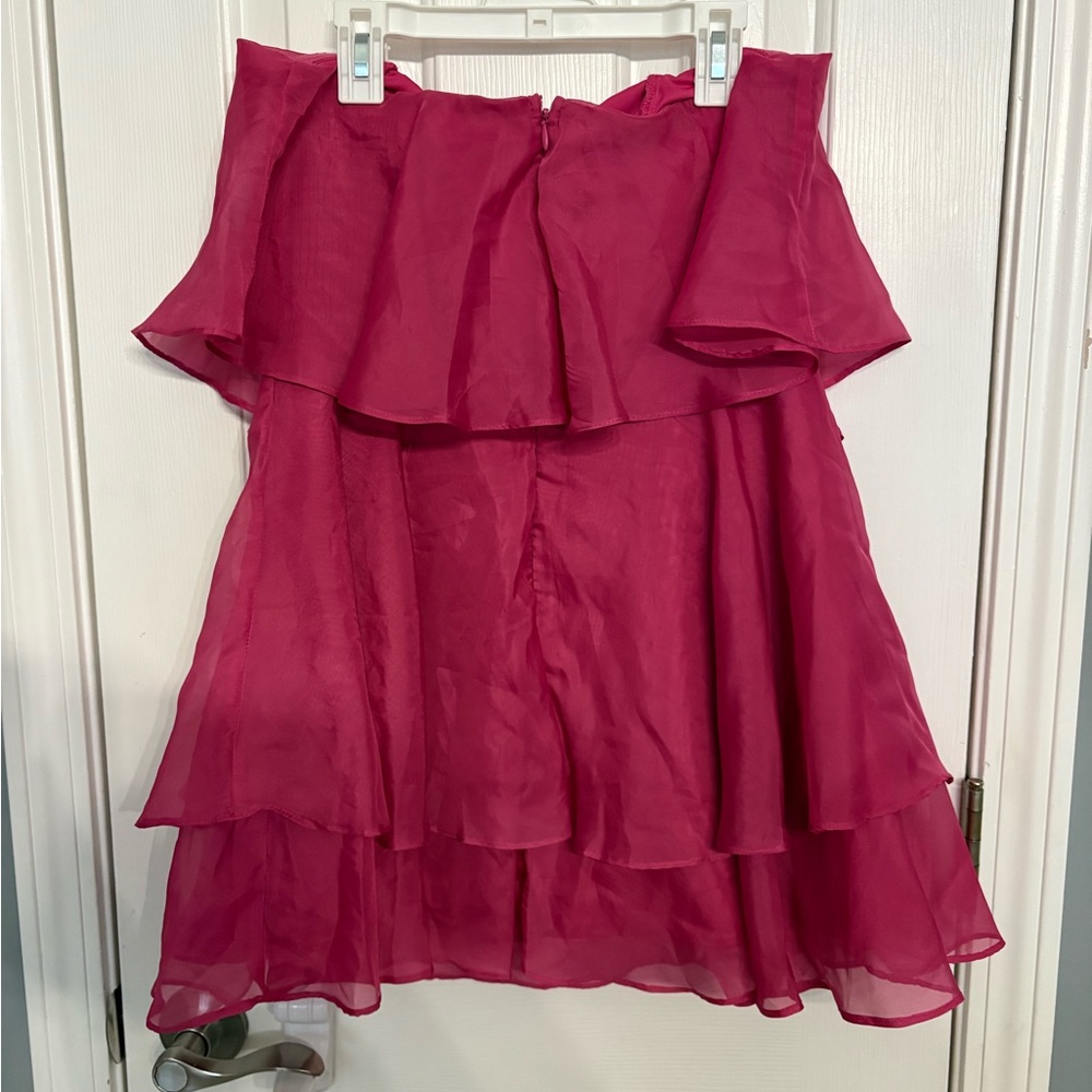 Wild Fable Pink Mini Strapless Dress Women's Cupcake Tiered Dress S, NWT Flowy - Picture 5 of 7